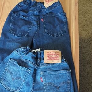 2 Pair Levi's Kids Dark and Medium Blue Jeans